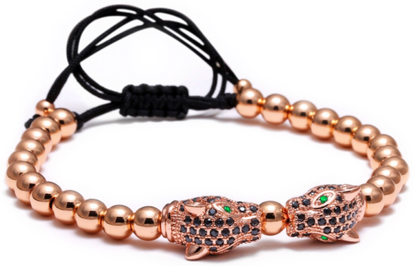 24kt Double Leopard Head Bracelet