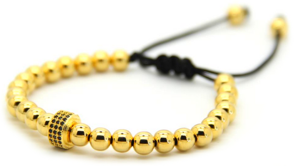 24kt Zircon Roundel Macrame Bracelet