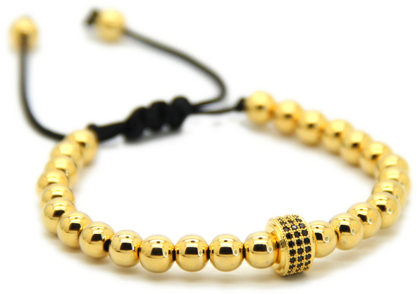 24kt Zircon Roundel Macrame Bracelet