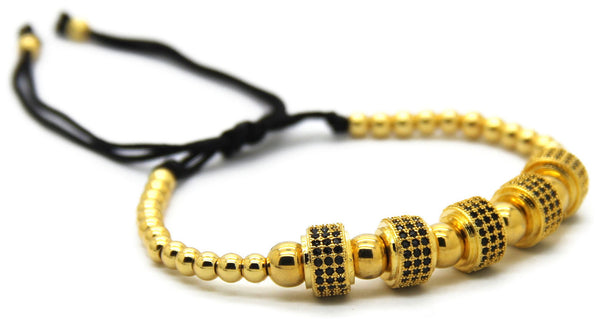 24kt Zircon Roundels Macrame Bracelet