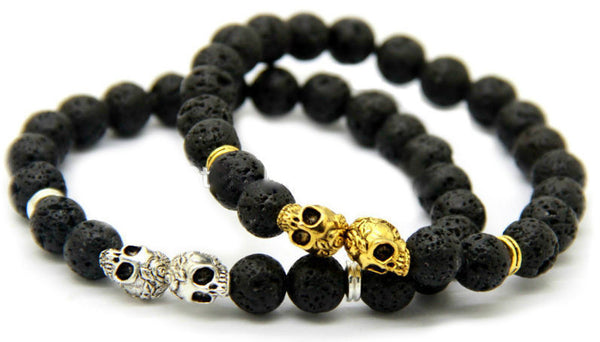 2 Pack: Lion and Skull Bracelets