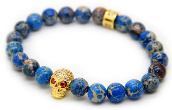 Blue Skull Red Eyes Bracelet