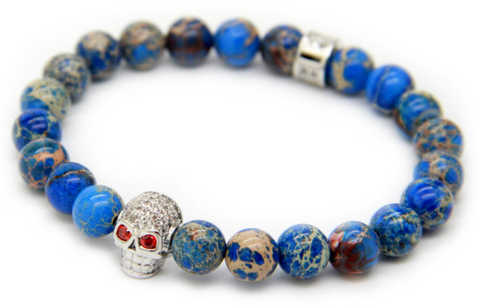 Blue Skull Red Eyes Bracelet