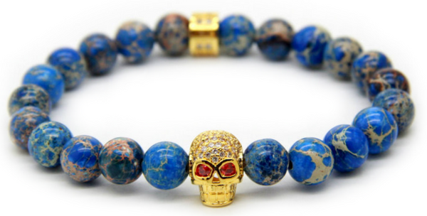 Blue Skull Red Eyes Bracelet