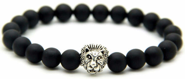 18kt Black Matte Agate Macrame Bracelet