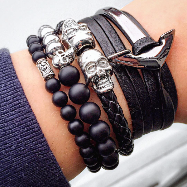 Half Metal Skull Bracelet