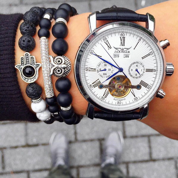 Owl Matte Agate Bracelet