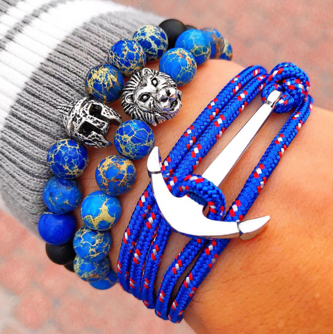 3 Pack: Warrior, Lion & Anchor Bracelets