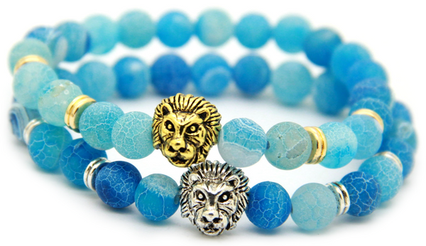 Lion Aqua Stone Bracelet