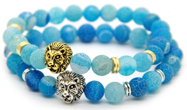 Lion Aqua Stone Bracelet