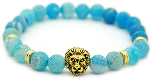 Lion Aqua Stone Bracelet