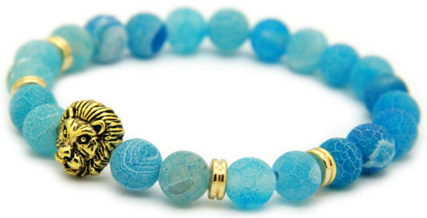 Lion Aqua Stone Bracelet