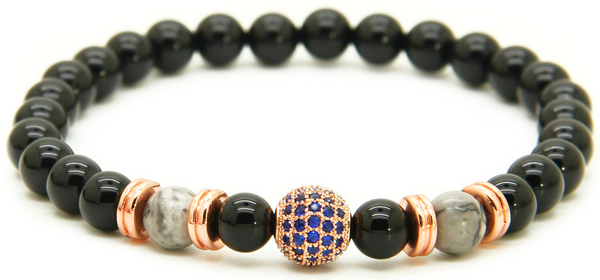 18kt Disco Ball Black Agate Bracelet