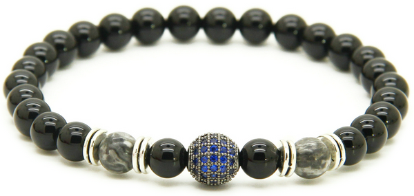 18kt Disco Ball Black Agate Bracelet