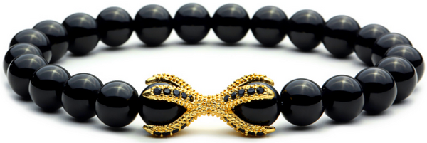 18kt Black Agate Double Claw Bracelet