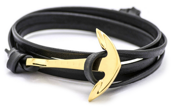 Leather Anchor Bracelet