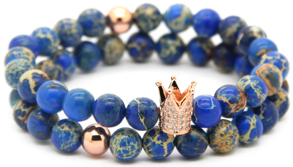 2 Pack: Crown & Stone Bracelets