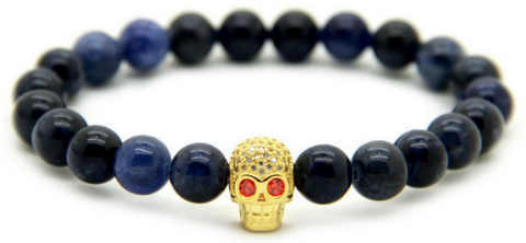 Blue Sediment Skull Bracelet