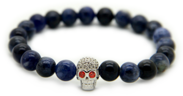 Blue Sediment Skull Bracelet