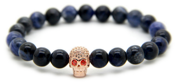 Blue Sediment Skull Bracelet