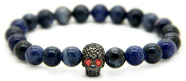 Blue Sediment Skull Bracelet