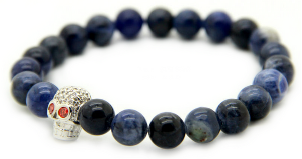 Blue Sediment Skull Bracelet