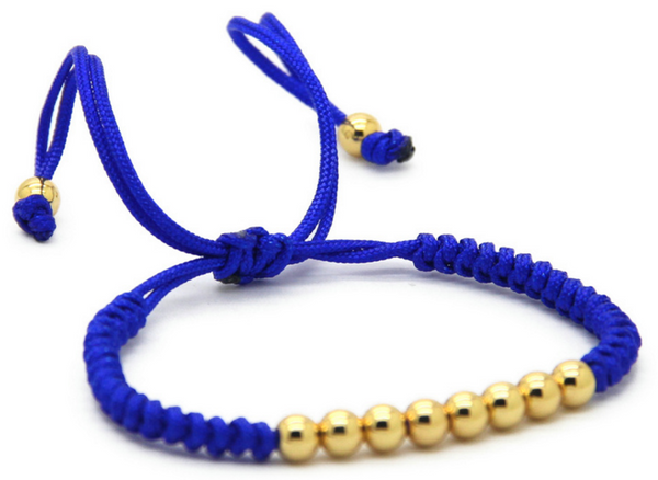 18kt Blue Braided Macrame Bracelet