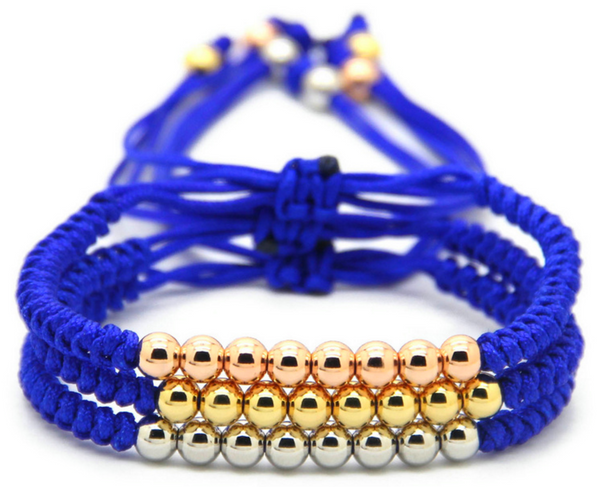 18kt Blue Braided Macrame Bracelet