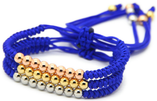 18kt Blue Braided Macrame Bracelet