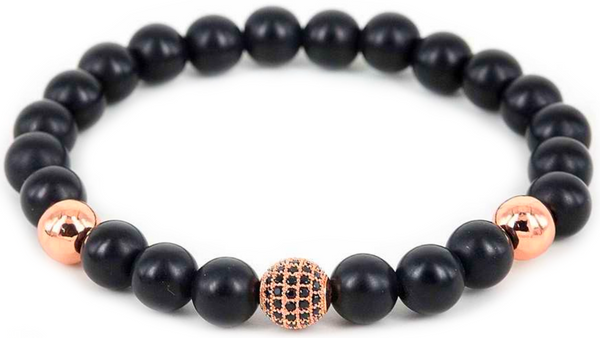 18kt Disco Ball Black Agate Bracelet