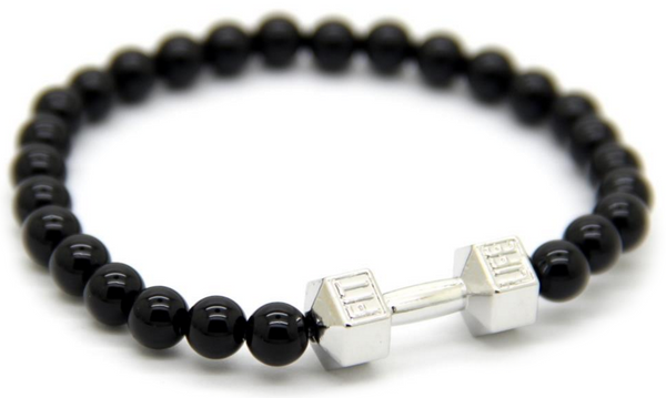 Black Agate Dumbbell Bracelet