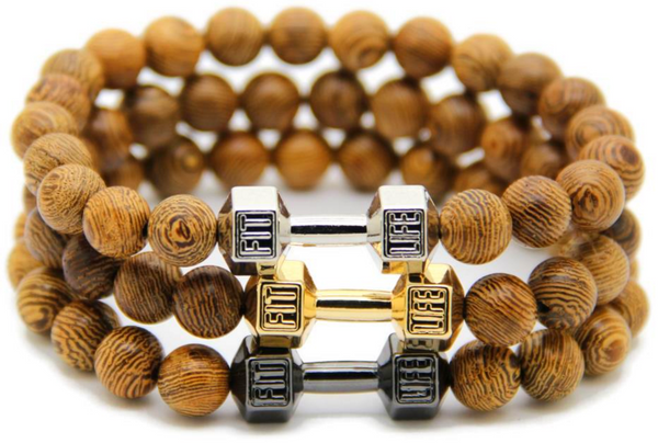 Wooden Dumbbell Bracelet