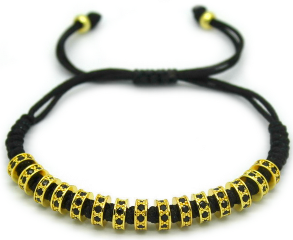 18kt Zircon Stoppers Macrame Bracelet