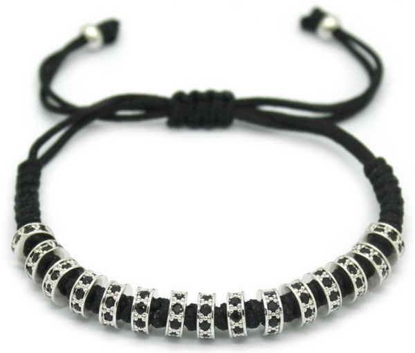 18kt Zircon Stoppers Macrame Bracelet