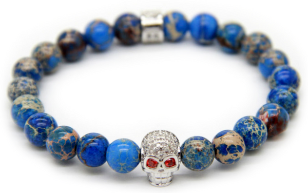 Blue Skull Red Eyes Bracelet