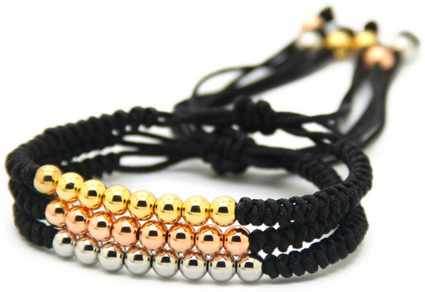 18kt Black Braided Macrame Bracelet