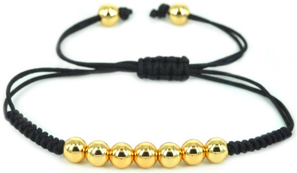 18kt Simple Beads Braided Bracelet