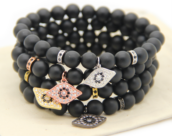 18kt Hamsa Eye Bracelet