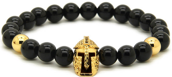 18kt Warrior Black Agate Bracelet