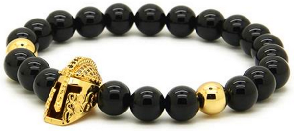 18kt Warrior Black Agate Bracelet