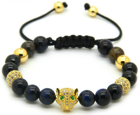 18kt Leopard Macrame Bracelet