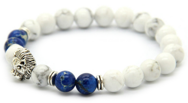 White Howlite Lion Bracelet