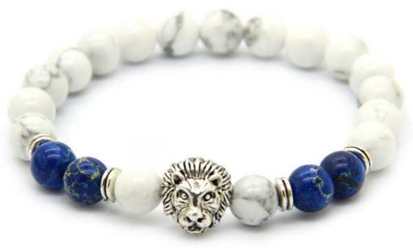 White Howlite Lion Bracelet