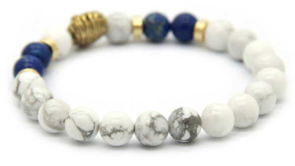 White Howlite Lion Bracelet