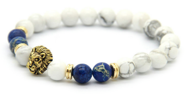 White Howlite Lion Bracelet