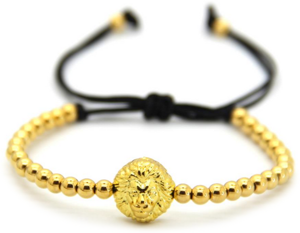 18kt Lion Macrame Bracelet