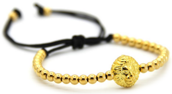 18kt Lion Macrame Bracelet