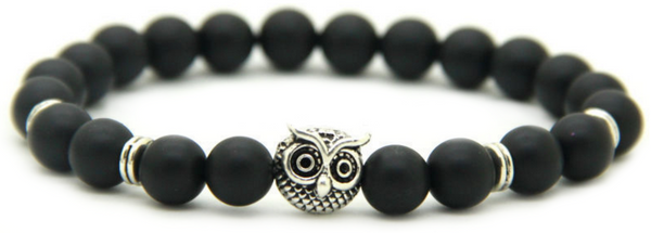 Owl Matte Agate Bracelet