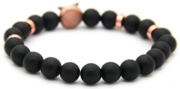 Owl Matte Agate Bracelet