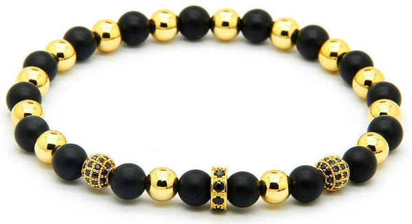 18kt Macrame Black Agate Bracelet